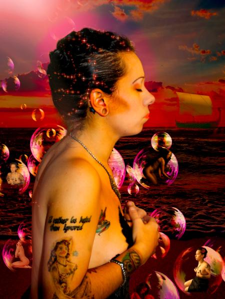 Women in Burlesque 3. 16x24 on metal